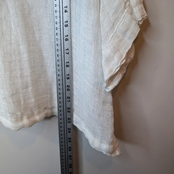 J. Jill Pure Jill Linen Airy Weave Oversized Kimono Top S Lagenlook Boho  White - Picture 8 of 9